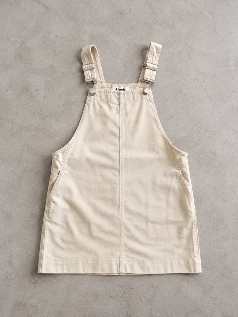 AFENDS Mae Hemp Dungarees Pinafore Mini Dress – Cream – US 8